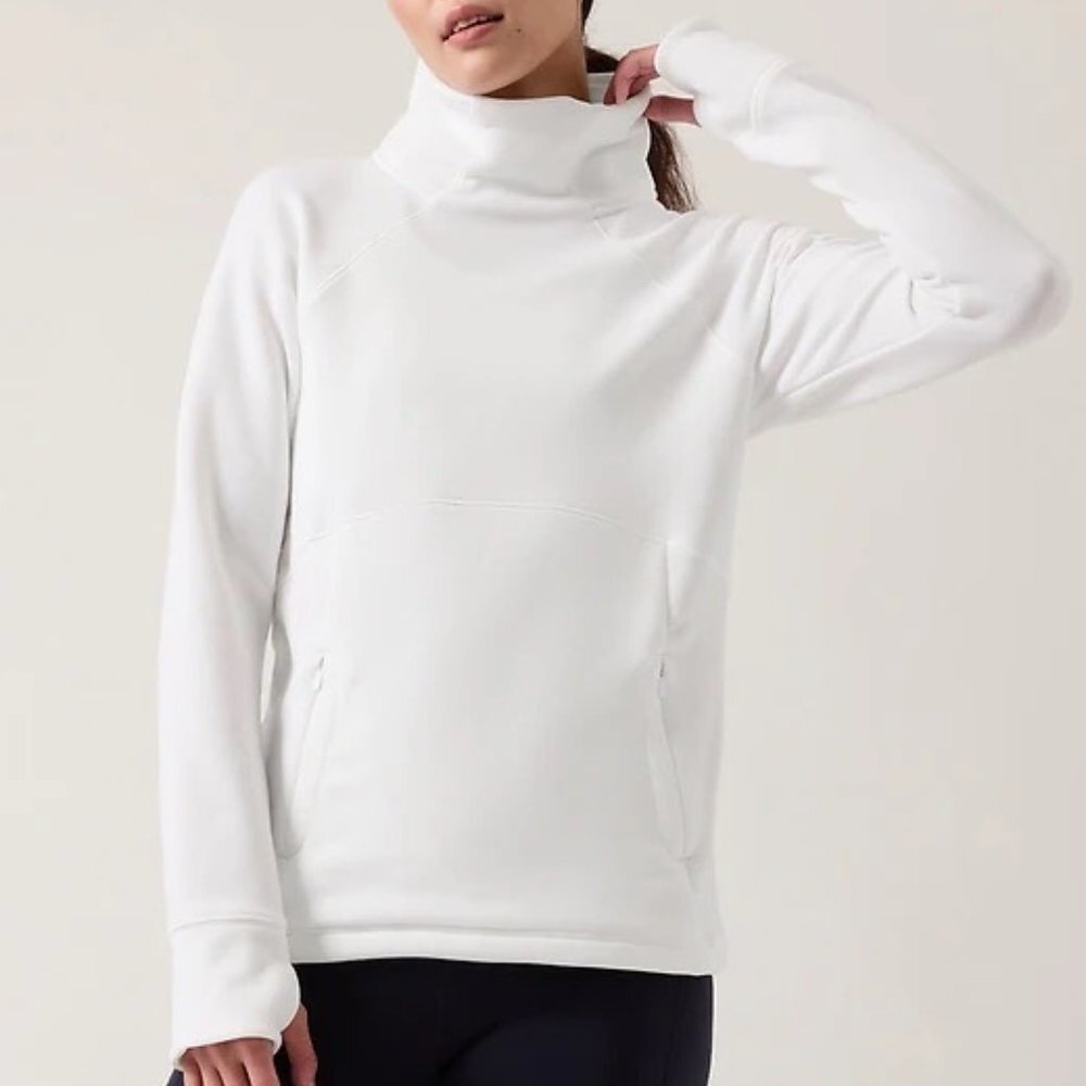 Athleta Altitude Polartec Cream Funnel Neck Sweatshirt (Size XXS)